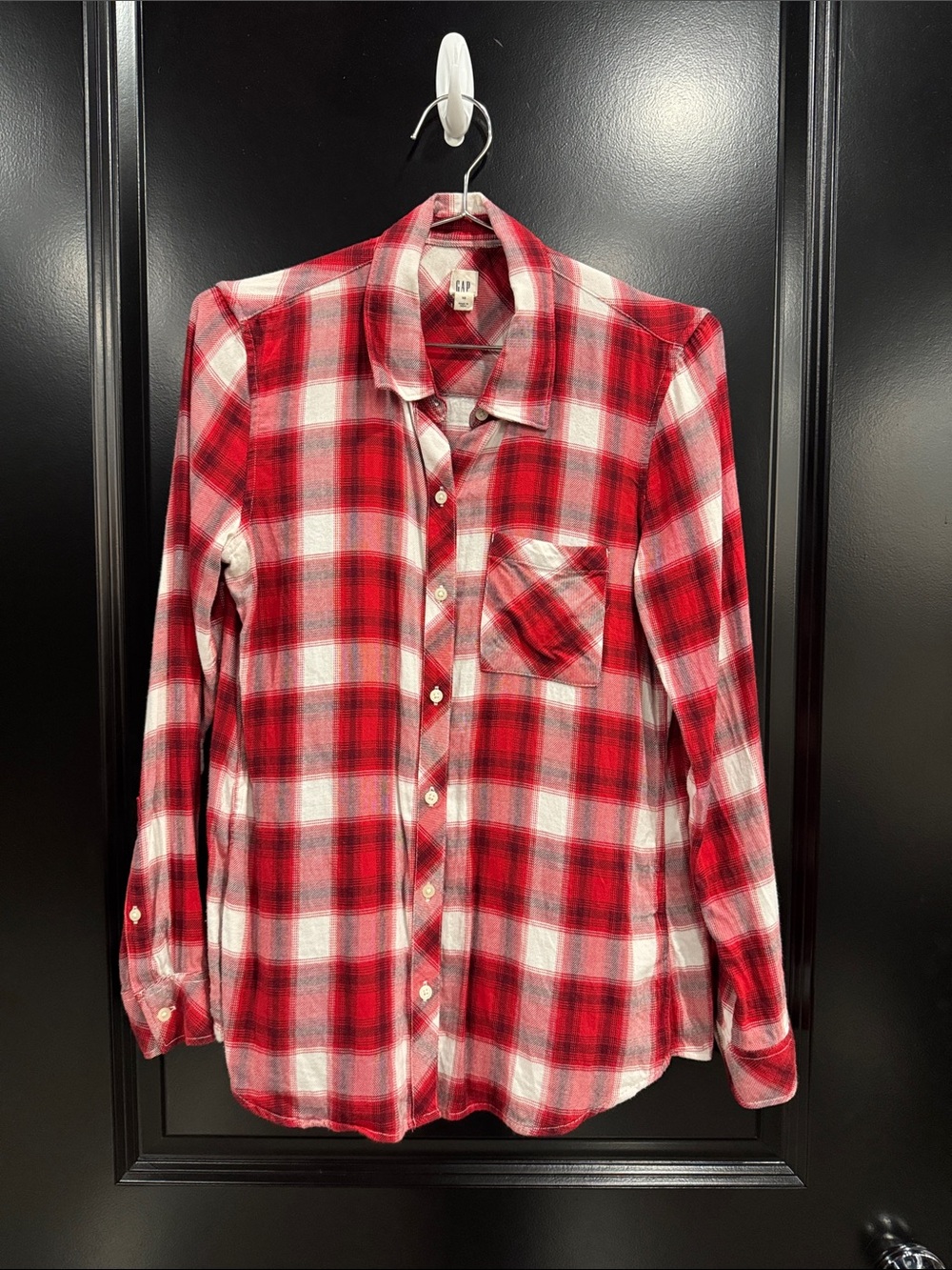GAP Red and White Plaid Kids Button-Down Shirt